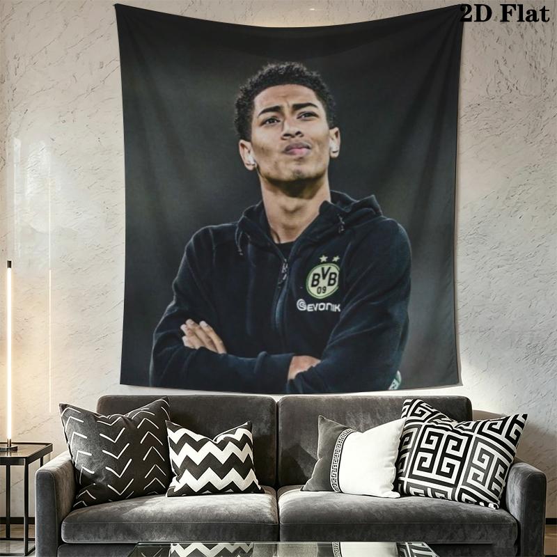 Jude Bellingham Wall Tapestry Aesthetic Wall Hanging Printed Fabric Blanket Decorative Tapestries for Bedroom Living Room Home Decor
