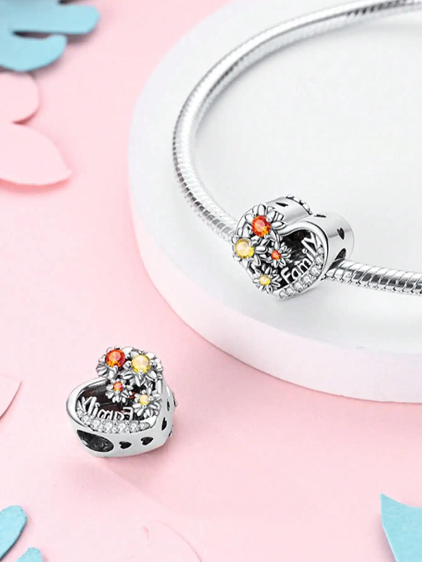 

Charm Bead Charms Plata copper Colors Rose Sunflower Bead Charms Charm Pendant for Authentic Bracelets for Women Do It Yourself Jewellery Love Gift