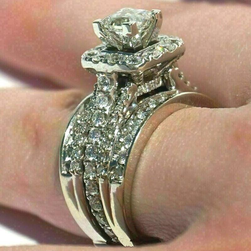 

1Pc Fashionable Inlaid Synthetic Zircon, Fashionable Versatile Ring 10 серебряный