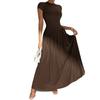 Europe, America 2026 summer new simple asymmetrical stand-up collar short-sleeved A-word casual dress women