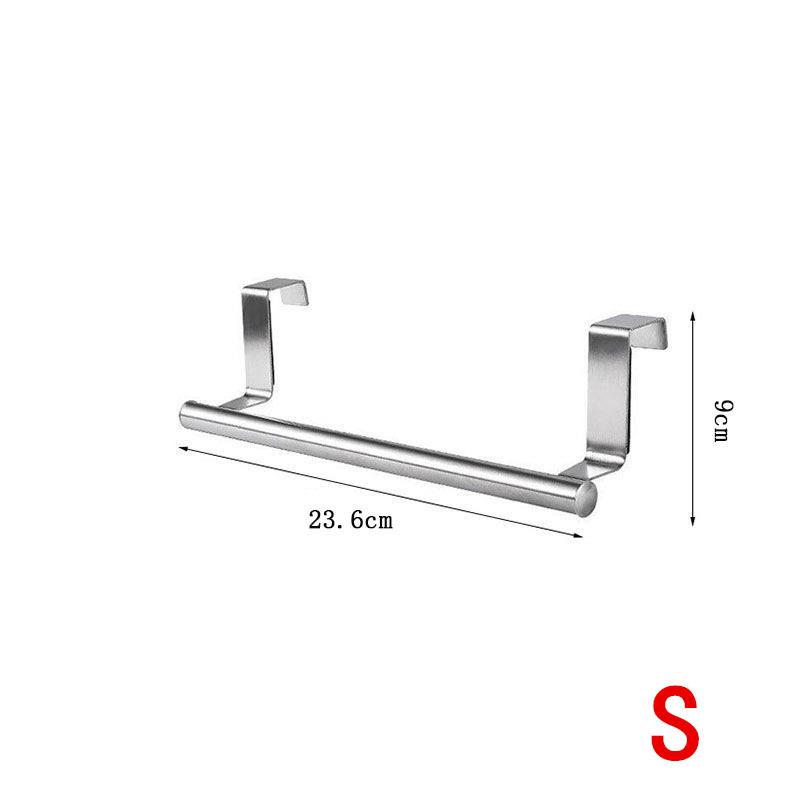 1PC S/L Towel Rack Over Door Stainless Steel Towel Bar Storage Organizer Bathroom Kitchen Cabinet Door Hanging Towel Rack