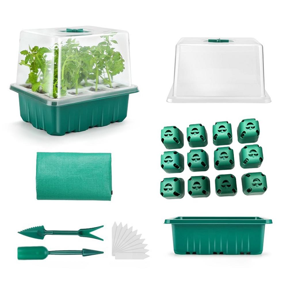 11 Holes Garden Nursery Seedling Dish Plastic Nursery Seedling Trays Seed Starter Trays Vegetable Seedling Pots Garden Supplies