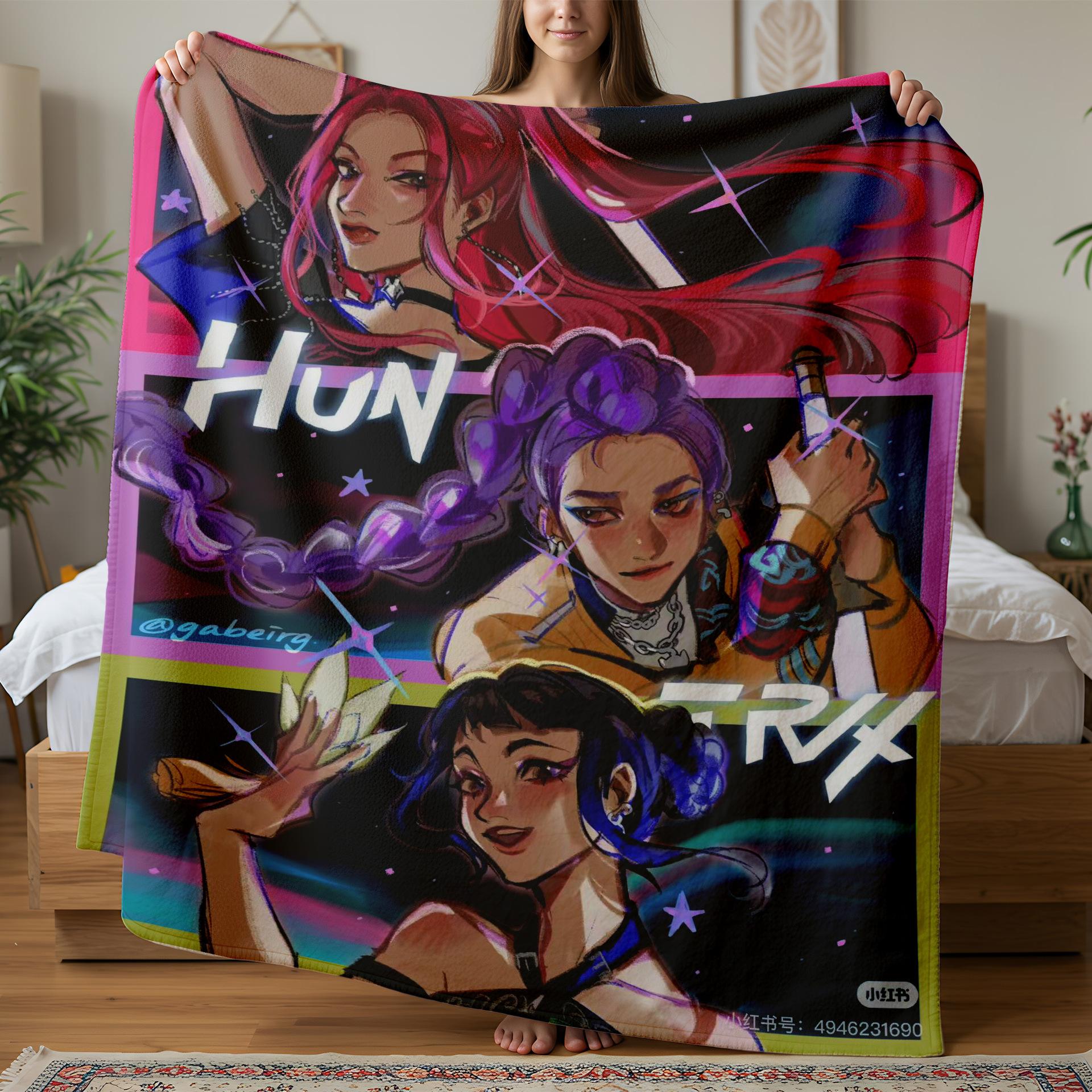 

New Explosion K-Pop Witch Hunter Group Blanket Office Lunch Break Blanket Blanket Flannel Sofa Blanket 70x100