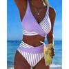 New European and American Women's Plus-size Split Bikini, Sexy Fresh Printed Bikini Swimsuit for Women