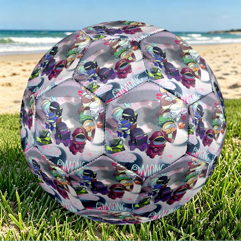 Among Us Print Size 5 Soccer Ball, PU Wear Resistant Football for Match Training and Daily Practice, Birthday Gift for Soccer Fans