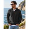Men's Half-Zip Stand Collar Knit Pullover Casual Sweatshirt.