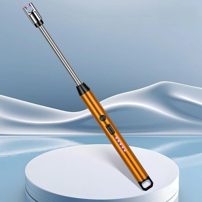 360° Use Long Hose Electric Pulse Plasma USB Arc Lighter Home Candle Kitchen Gas Stove Windproof Flameless Safety Ignition Gun