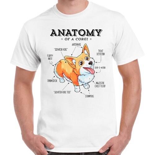 Anatomy of a Corgi Funny Dog Puppy Gift Retro Cool Top Tee Tshirt 3015