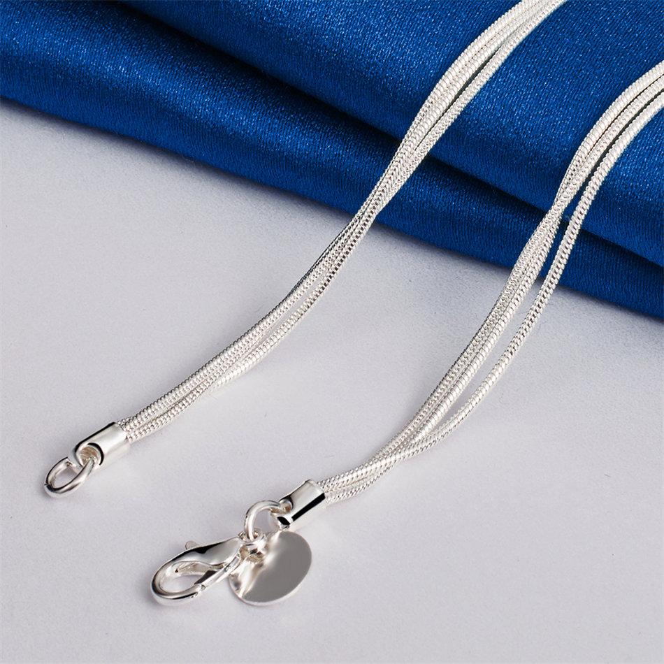 Charm 925 Sterling Silver Exquisite Rose Flower Pendant Necklace Women Fashion Party Wedding Gift Jewelry