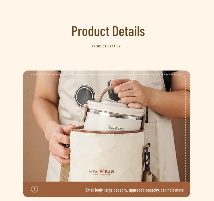 Insulated Round Lunch Bag for Office Workers - Waterproof & Thick Aluminum Foil