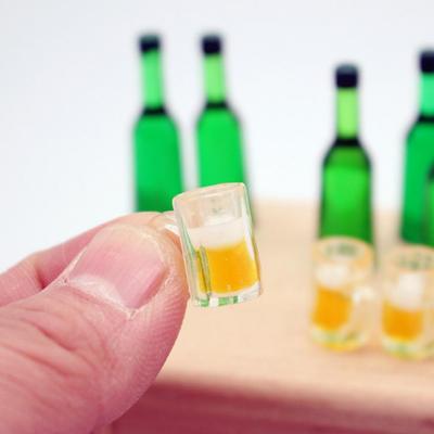 Wine Dollhouse Accessories Miniature Dollhouse Kitchen Room Accessories Set 10Pcs Beer Wine Drink Bottles Cups Figures Model Kit