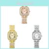 Elegant Womens Square Metal Watch With 24hour Indicator And Jewelry Clasp For Daily Use