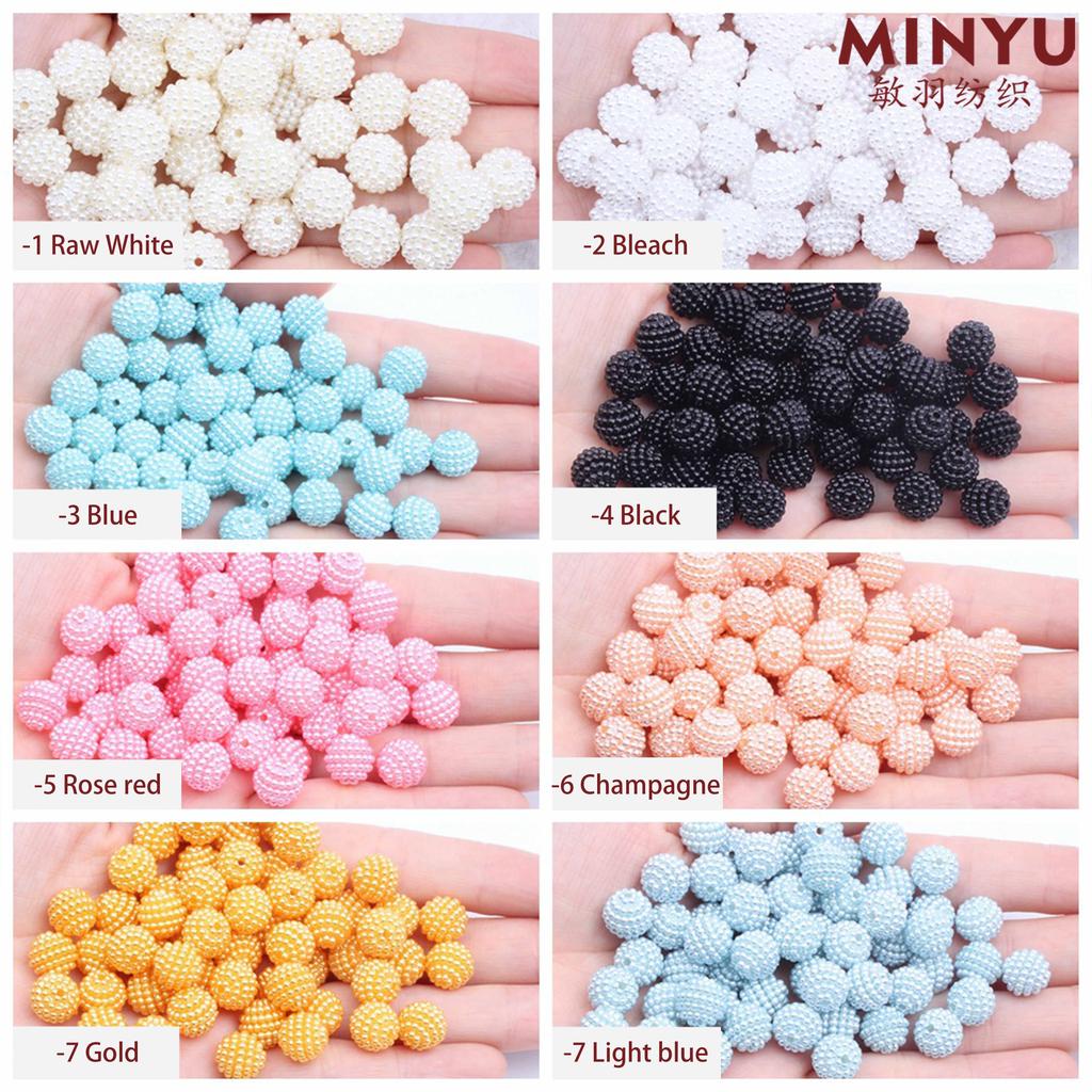 2024 Hot Sale Candy Color 10mm 12mm 15mm Round Resin Plastic Beads Bayberry Ball for Jewelry Bags Making