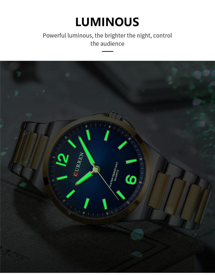 CURREN 8493 Men's Waterproof Stainless Steel Casual Quartz Business Wristwatch