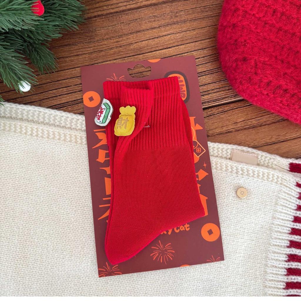 Retro Ethnic Style Thick Line Kaji Street Style Couple Medium Tube Stacking Socks Female Xiaohongshu Same Style