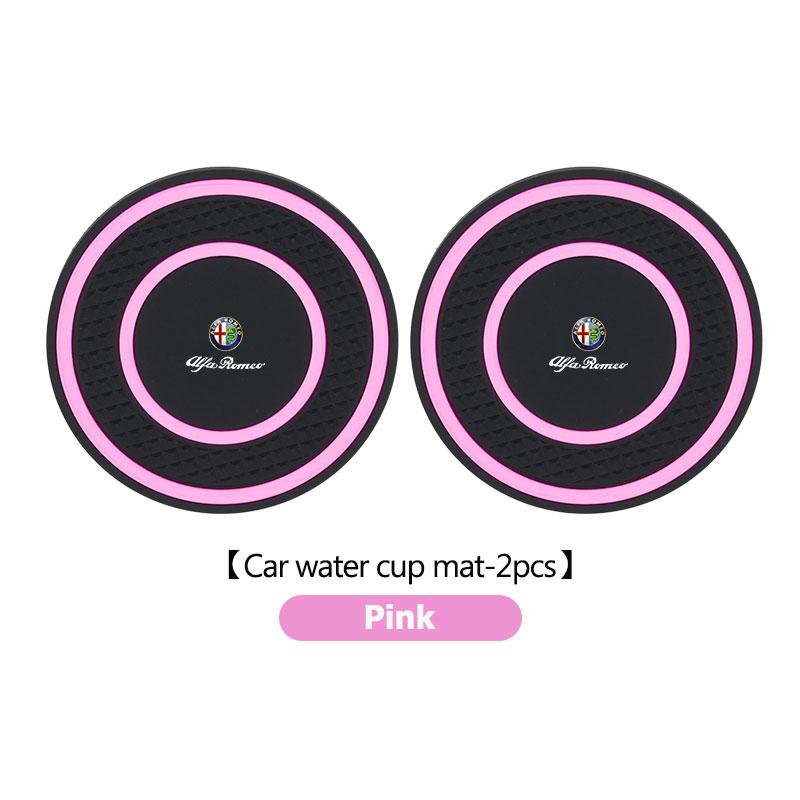 Car Logo Water Cup Pad Anti-slip Coaster Mat Auto Accessories For Alfa Romeo 159 Giulietta Giulia 147 Mito 156 159 166 GT Zj9