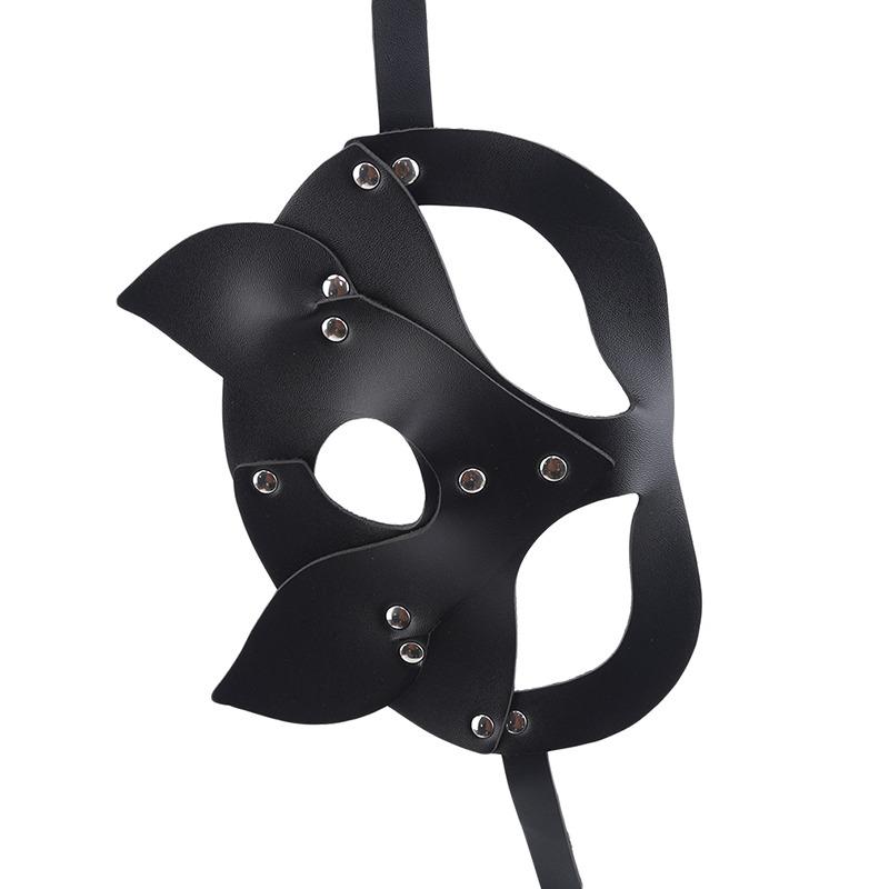 Half Face Cat Cosplay Mask Female Leather Mask Eye Cosplay Halloween Party PU Half Face Mask Adult Game Supplies Adult Game