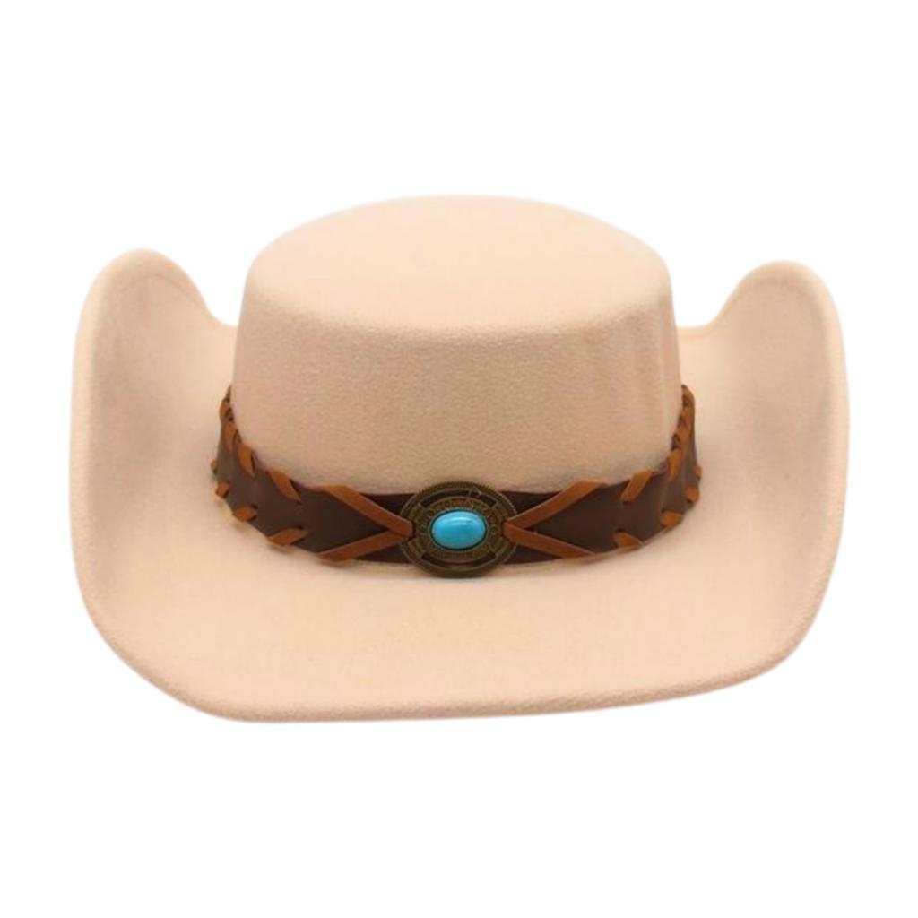 Ethnic Tibetan Area Vacation Woolen Felt Hat Stage Prop Hat Peach Heart Top Western Cowboy Top Hat