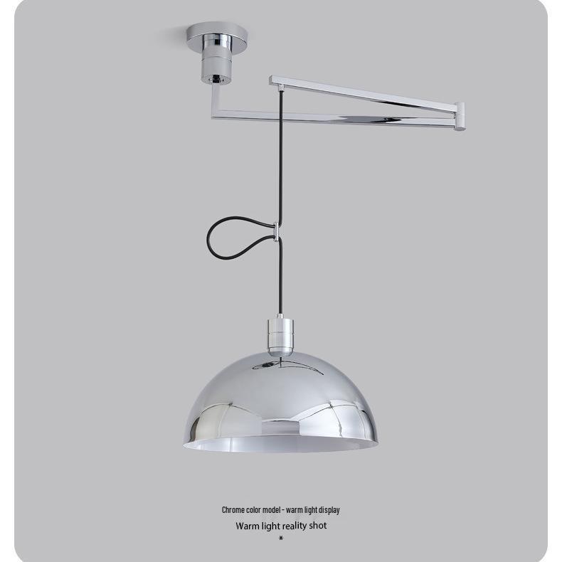 Nordic Creative Rocker Arm Pendant Light - Rotatable Walnut for Study, Kitchen, Bar.