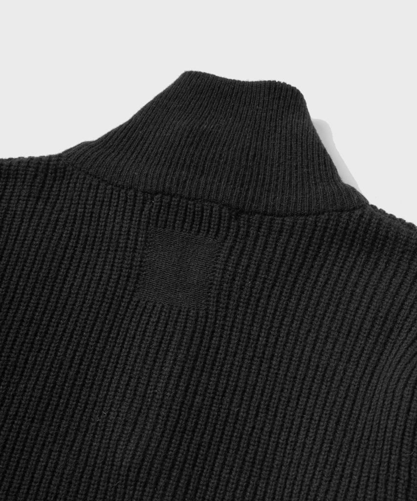 NONBLANK Loose Fit Half Zip Collar Knit_Black