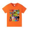 Popular Rhythm Box/Sprunki Cartoon Print Girls' Short Sleeve T-shirt