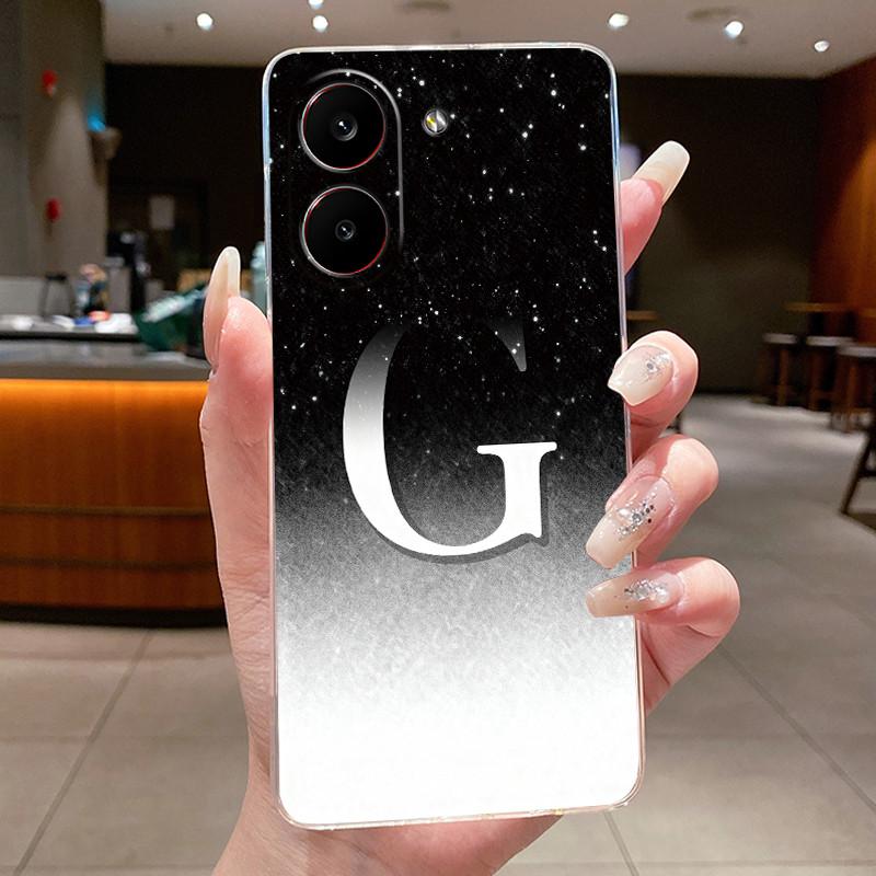 Couple Phone Case For Xiaomi Redmi Turbo 5 /Xiaomi Poco X8 Pro 5G Lucky Letter Flower Pattern Clear TPU Anti-scratch Soft Casing