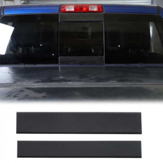 Soft Carbon Fiber Exterior Rear Window Stickers Trim Cover For Dodge Ram 2010-15