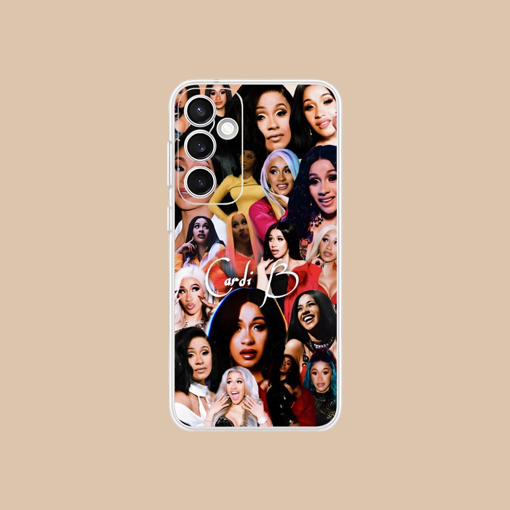 Cardi B Clear Mobile Phone Case for Samsung Galaxy S25 S24 S23 S22 S21Plus FE Ultra Colorful Cover