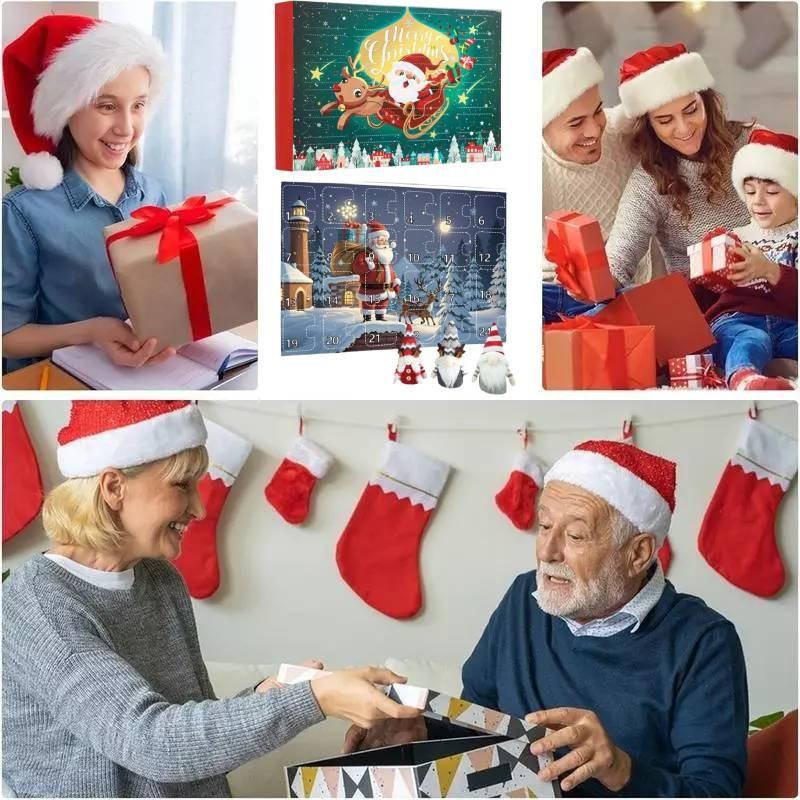 Adorable Christmas Gnome Countdown Advent Calendar Blind Box Toy Set For