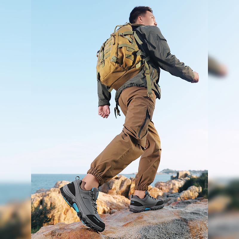 PU Leather Hiking Shoes Anti-collision Outdoor Sneakers Men's Waterproof Climbing Sports Shoes Anti-slip Camping Trekking Shoes