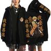 Demon Slayer Anime Agatsuma Zenitsu Grafik Reißverschluss Hoodie Damen Kleidung Mode Oversized Cartoon