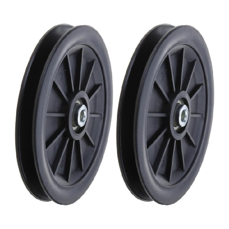 Round Fitness Pulley Wheel Bearing Replacements Black Nylon Bearing Pulley Wheel