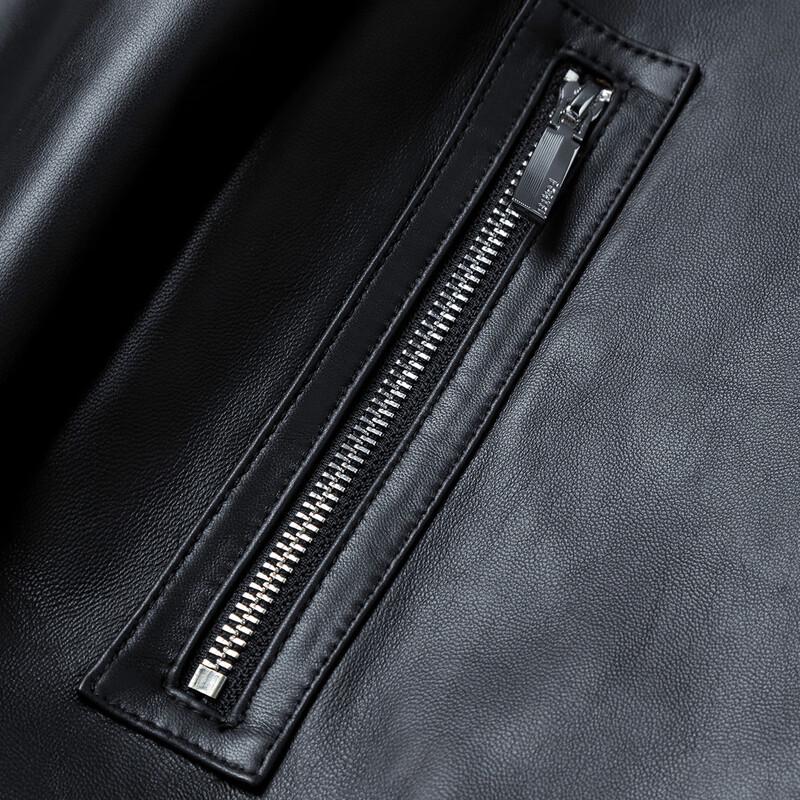 Fu Ting Men's Crocodile Texture Sheepskin Leather Jacket