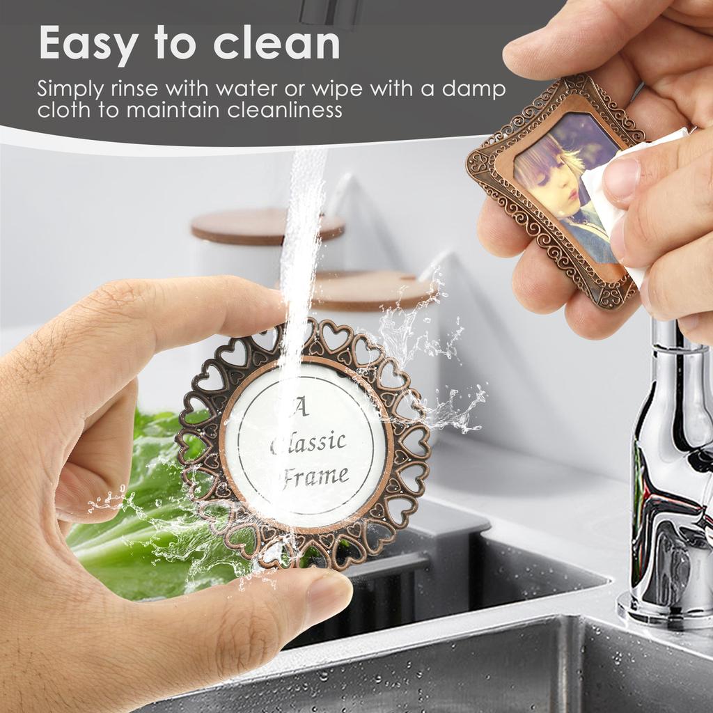 8 Stück Fotorahmen Vintage Bilderrahmen Metall Bilderhalter Foto Ausstellungsrahmen für Galerie Büro Teehaus Büro Schreibtisch Deko