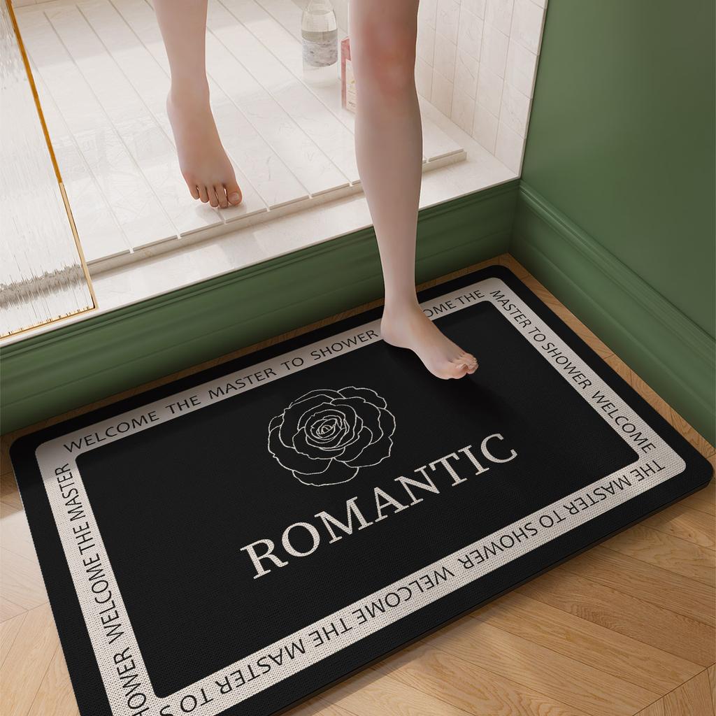 Diatomite Bathroom Foot Mat Absorbent Non-slip Bath Carpet Floor Mats Quick Dry Shower Rug Toilet Pad Doormat Washable