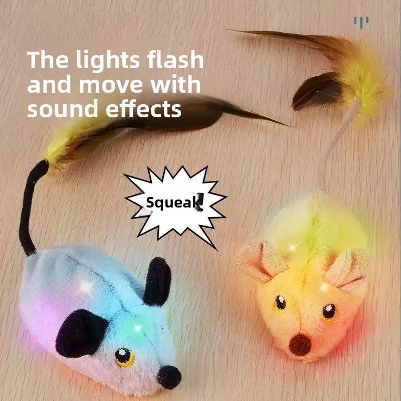 Automatic Sensing Moving Mouse Interactive Cat Toys Electronic Remote Squeaky Cat Toy For Kitten USB Rechargeable Pet Plush Toy