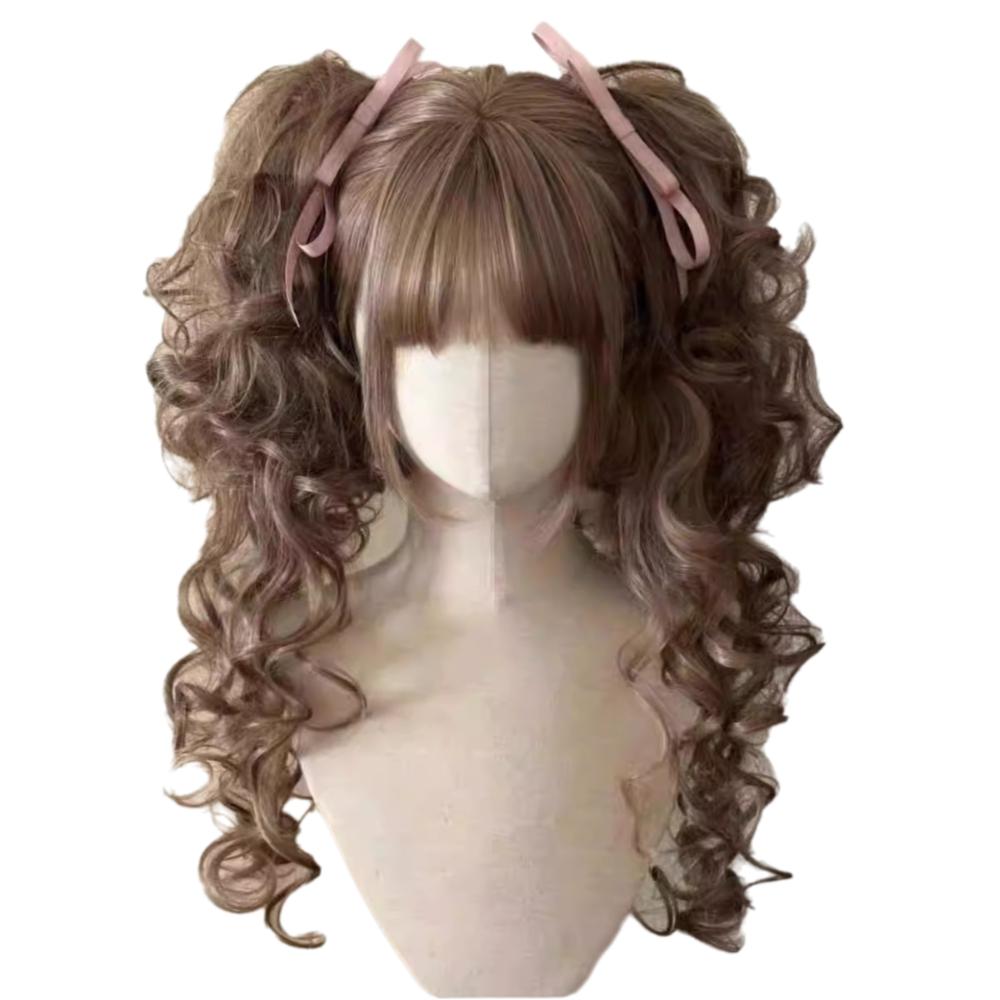 Cosplay Princess Cut Double Ponytail Synthetic Halloween Harajuku Wig Lolita Wig with Bangs Party