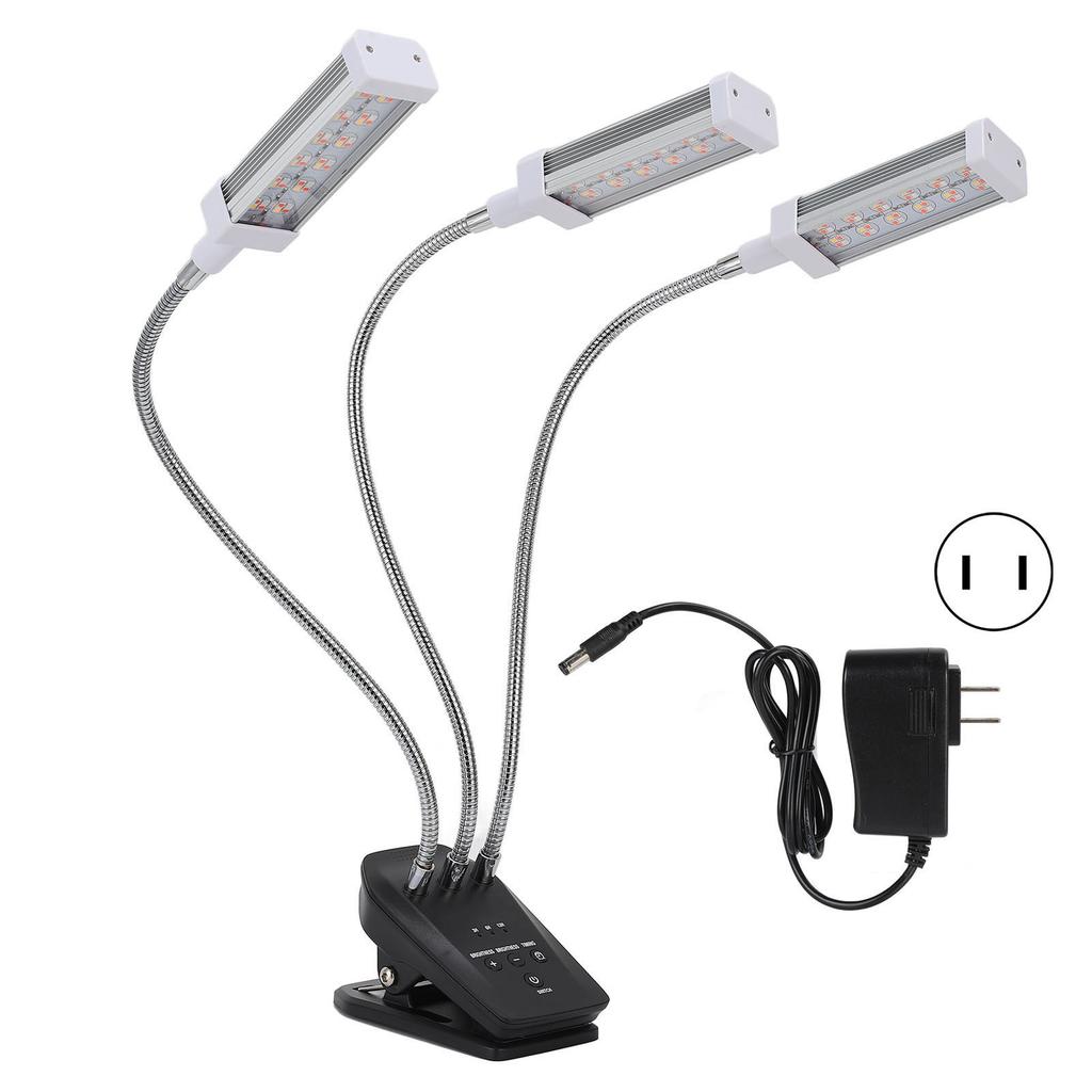 LED Pflanzenwachstumslicht 360 Grad Verstellbare Wachstumslampe 3 Köpfe Zeitschaltuhr Pflanzenlicht für Indoor Sukkulenten