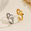 Simplicity Stainless Steel Heart Opening Rings for Women Men Romantic Fashion No Fadings Lovers Rings Engagement Jewelry Gifts