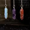 Winding Wire Stone Pendant Necklace Pointed Healing Crystals Necklace Jewelry