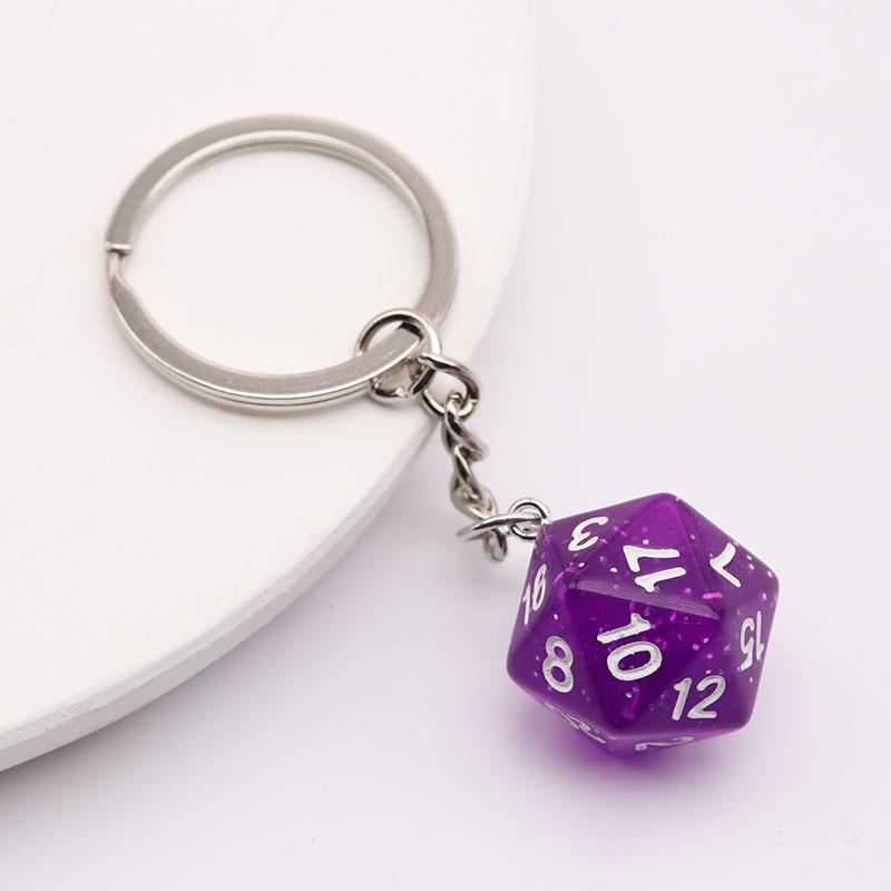 Colorful Acrylic 20-Sided Dice Shaker Pendant for Handmade Jewelry