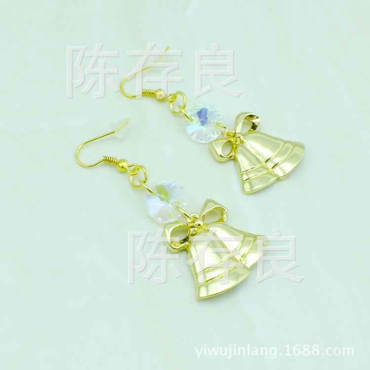European & American Fashion Gold Bell Earrings for Christmas Holiday Parties