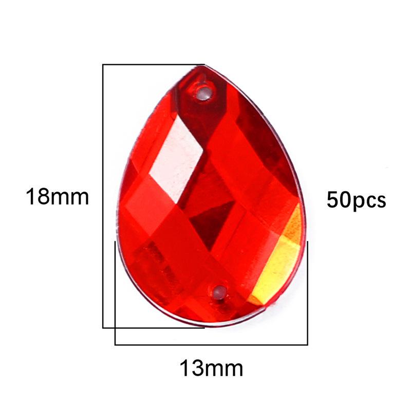 Teardrop Mesh Surface Flat-Bottom Acrylic Rhinestone for DIY Apparel & Jewelry