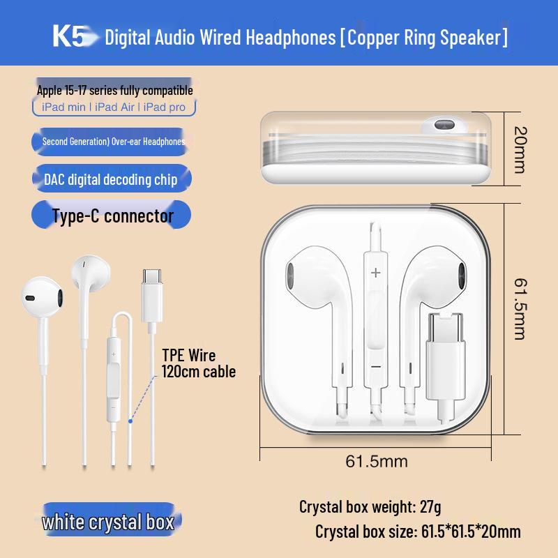 Typ-C Kopfhörer mit Fernbedienung für Vivo, Huawei, Samsung, Xiaomi, Oppo
