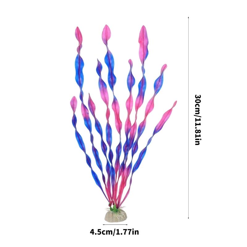 Pack Of 10 Aquarium Landscape Realistic Spirals Water Plant With Ceramic Base For Fishtanks Decoration Safe for Fish