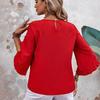 Ladies Summer Ruffles Half Sleeve Solid Color Pullover T Shirt Top