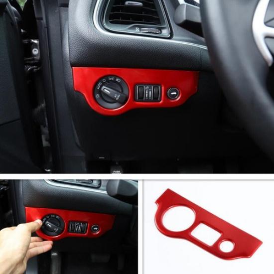 ABS Red Accessories Headlight Switch Button Cover For Dodge Charger 2010-