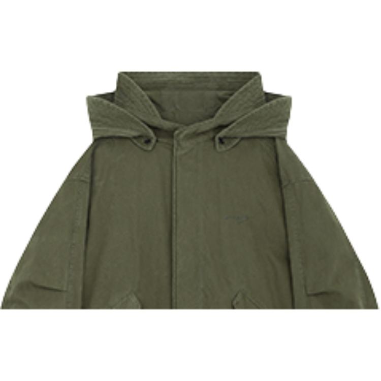 WE11DONE Logo Cotton Field Long Sleeve Zip Coat Unisex Coats Khaki WD-JP3-23-159-M-KK