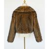 Women's Autumn and Winter New Imitation Fur Jacket Top, Women's Artificial Fur Short Plush Jacket