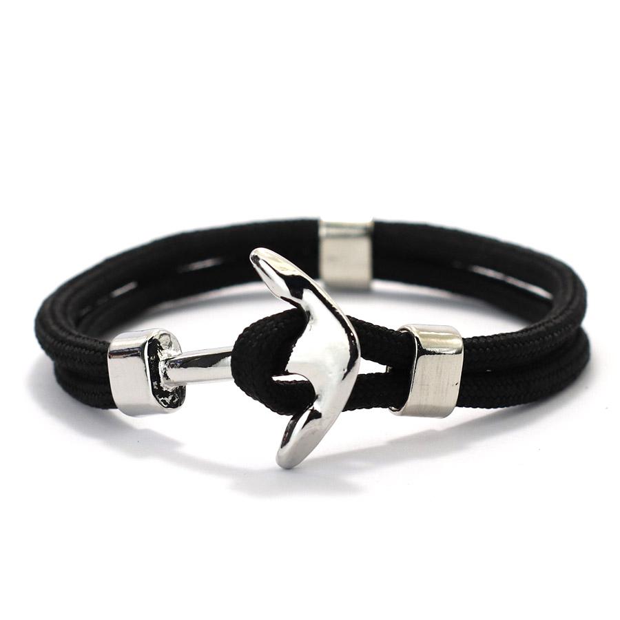 Nylon Rope Anchor Bracelet Men Double Marine Wrap Hand Rope Ocean Style Male Wrist Beach Surf Accessories Outdoor Braclet